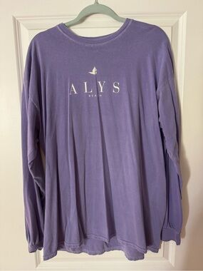 Comfort Colors Lavender Long Sleeve Tee with White Alys Beach logo